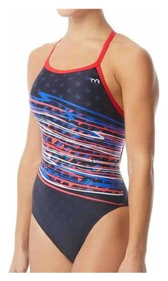 TYR Victorious Diamondfit Wit En Blauw Zwempak