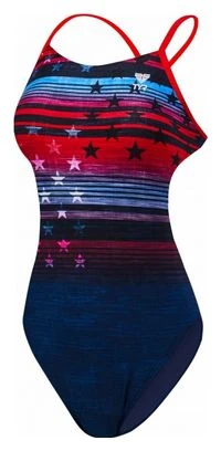 Tyr Liberty Cutoutfit One Piece Swimsuit Blue / Red