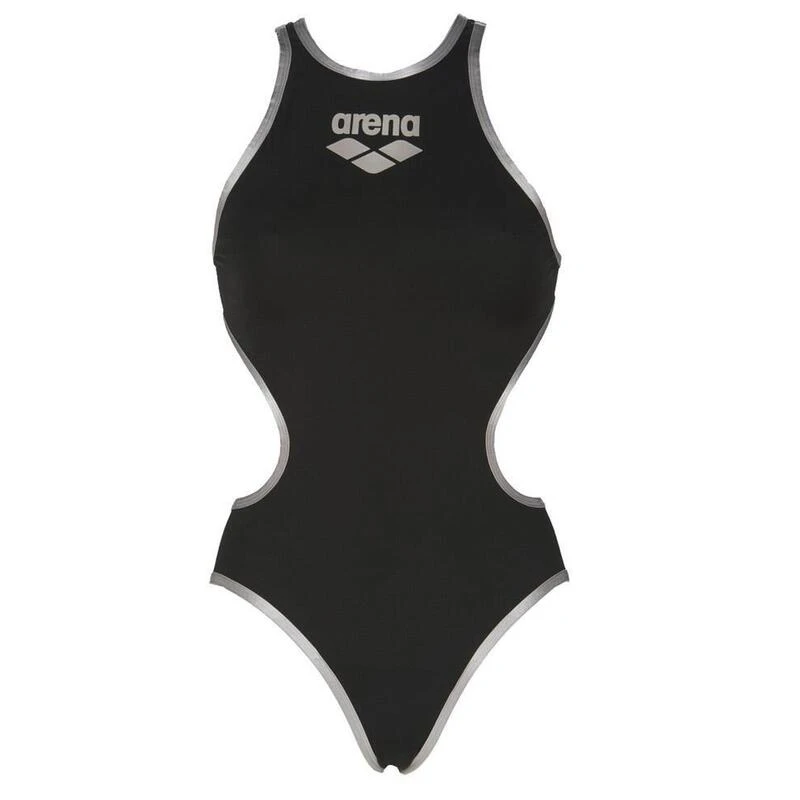 Arena Women's One Big Logo Swimsuit - Zwart / Zilver 4 Arena Women's One Big Logo Swimsuit - Zwart / Zilver - Afbeelding 2