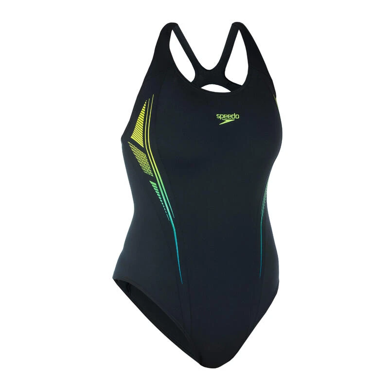 Speedo Damesbadpak MUSCLEBACK Zwart/geel 8 Speedo Damesbadpak MUSCLEBACK Zwart/geel - Afbeelding 6