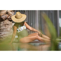 Zwangerschapsbadpak Voor Aquagym Zwemmen AYA Kaki Flo Wit -Zwemuitrusting Winkel zwangerschapsbadpak voor aquagym zwemmen aya kaki flo wit 10