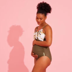 Zwangerschapsbadpak Voor Aquagym Zwemmen AYA Kaki Flo Wit -Zwemuitrusting Winkel zwangerschapsbadpak voor aquagym zwemmen aya kaki flo wit 8